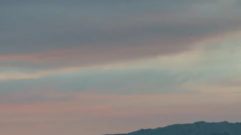 Vibrant Pastel Sunset Sky Over Distant Mountains in the Southern Urals, Russia Stock Footage 325358976