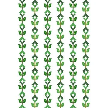 A vibrant pattern of green leaves on a crisp white background Stock Illustration