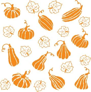 A vibrant pattern of pumpkins and leaves creates a festive autumn atmosphere Stock Illustration