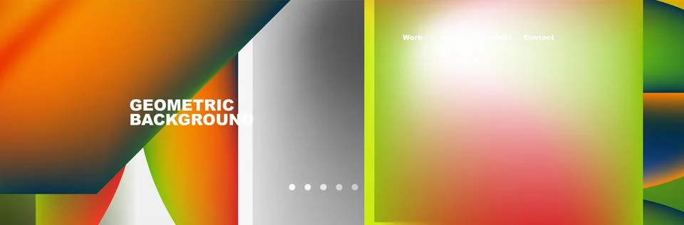 A vibrant pattern of rectangles and circles in orange and magenta hues Stockillustratie