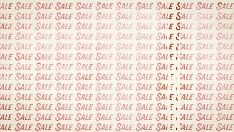 Vibrant Pattern of Repeated Sale Text in Varying Red Shades Background Stock Footage 303186573
