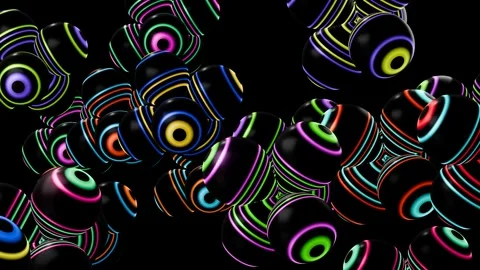 Vibrant patterns and dynamic shapes create a captivating VJ loop experience Stock Footage 293774913