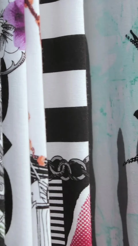Vibrant Patterns Unfurl Diverse Fabric Artistry and Textile Designs Video stock 341068514