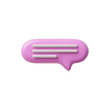 Vibrant pink 3D speech bubble icon vector illustration Illustrazione stock