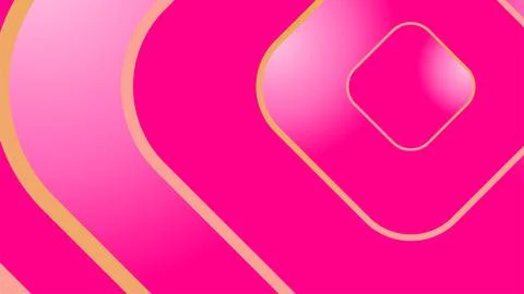 Vibrant pink abstract background featuring rounded squares and lines. The d.. Stock Illustration