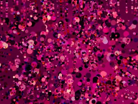 Vibrant Pink Abstract Bokeh Dots Background With Festive Confetti, Motion, .. Stock Illustration
