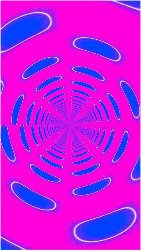 Vibrant pink and blue psychedelic spiral tunnel animation Stock Footage 346759261