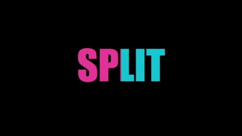Vibrant Pink and Blue "SPLIT" Text Animation on Black. Dynamic, Modern, Eng.. Vídeo Stock 330070462
