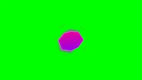 A vibrant pink and purple gradient polygon centered on a bright green backg.. Stock Footage 340267021