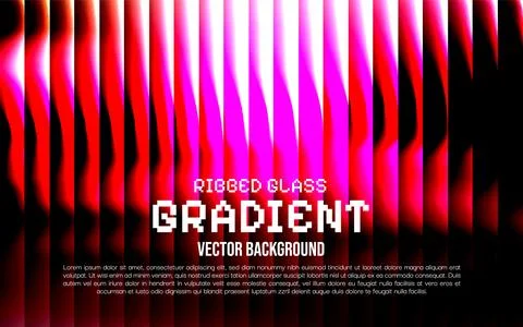 Vibrant pink and red gradient background with ribbed glass effect Stock Illustration