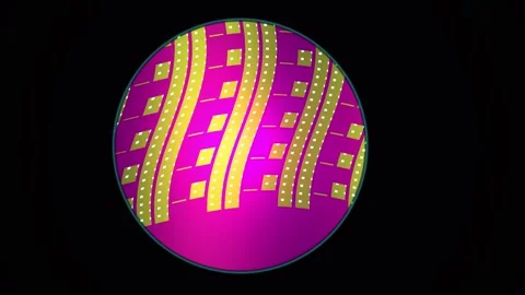 Vibrant pink and yellow Easter egg with intricate patterns on black backgroun Stock Footage 337518028