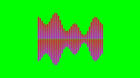 Vibrant pink audio waveform visualization against a bright green background Stock Footage 340902518