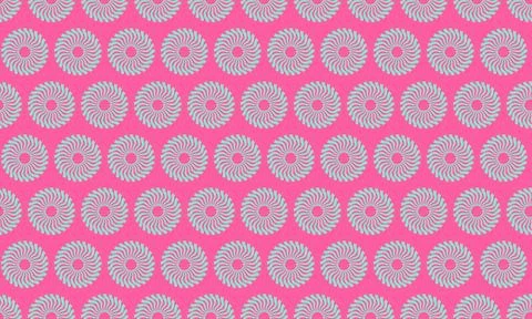 Vibrant pink background adorned with a repeating pattern of light blue, styli Stock Illustration