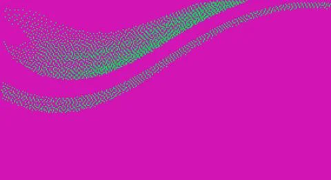 A vibrant pink background with a swirling pattern of small black dots Stock Illustration