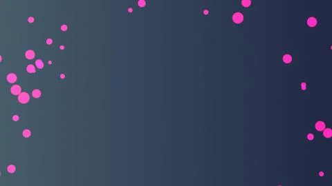 Vibrant pink bubbles floating on dark blue background Stock Illustration