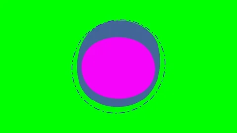 A vibrant pink circle overlapping a blue circle against a neon green backgrou Stock Footage 340265955