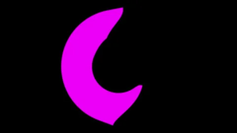 Vibrant pink circular brush stroke forming a complete ring on black background Vídeos de archivo 332879818