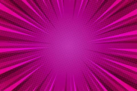 Vibrant Pink Comic Book Background with Halftone and Dynamic Radial Zoom Line Stock Illustration