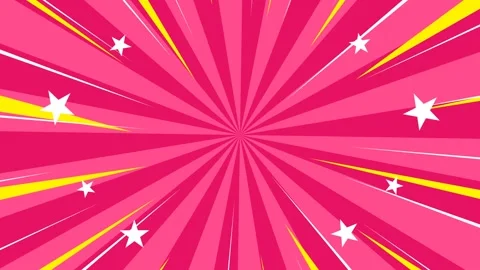 Vibrant Pink Comic Book Style Background with Star Accents. Stock Footage 341775343