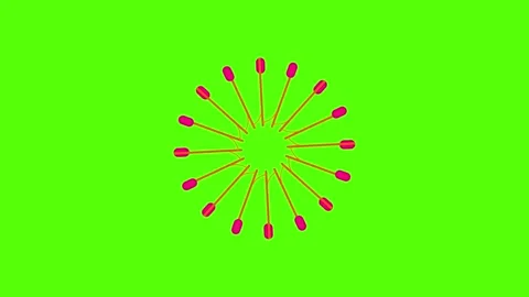 Vibrant pink firework exploding on green background Video stock 330287441