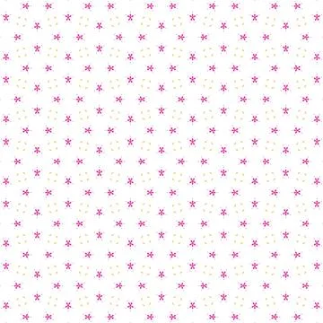 Vibrant pink flowery pattern composed of small stars, featured on a white backgr Stock Illustration