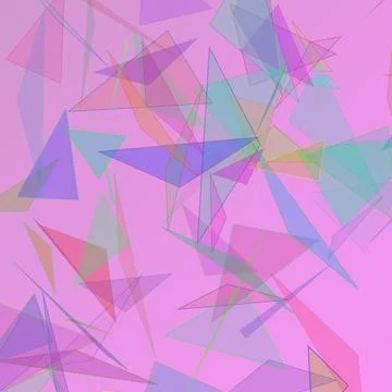 Vibrant Pink Geometric Abstract Background with Overlapping Colorful Transl.. 库存插图