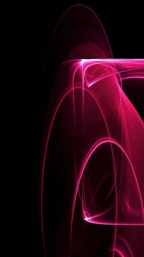 Vibrant pink light beam shines through a hole. Glowing red neon Stock Footage 339778628