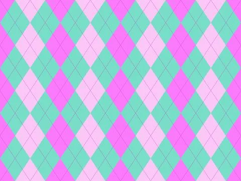Vibrant pink  mint argyle pattern.  Perfect for fashion, textiles, websites.. Stock Illustration