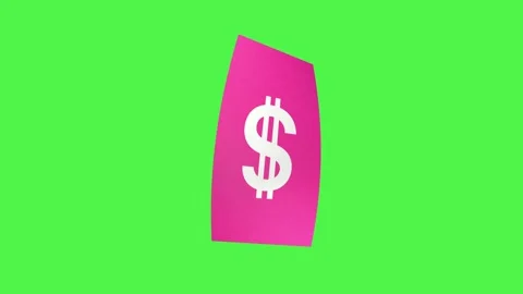 Vibrant pink neon dollar bill rotating in a seamless endless loop Stock-Footage 339911596