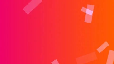 Vibrant pink to orange gradient background with floating rectangles Stock Illustration
