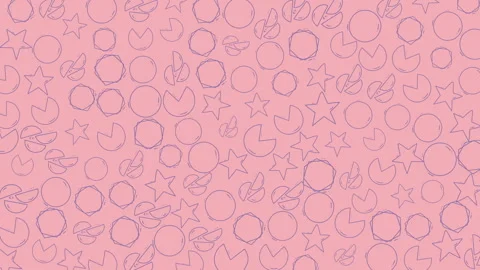 Vibrant Pink Pattern of Hand-Drawn Circles Stars and Swirls for Creative Ba.. Stock-Footage 330829836