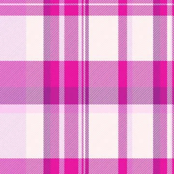 A vibrant pink plaid fabric pattern featuring a classic checkered textile des イラスト素材