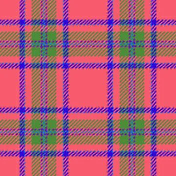 Vibrant pink plaid pattern featuring bold green and blue intersecting lines.. Illustrazione stock
