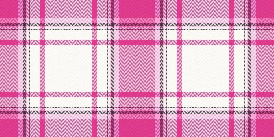 A vibrant pink plaid pattern featuring a stylish herringbone weave. This clas Stock Illustration