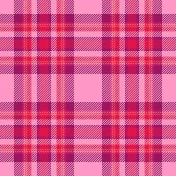 Vibrant pink  plum plaid pattern. A seamless tartan texture for backgrounds,  Stock Illustration
