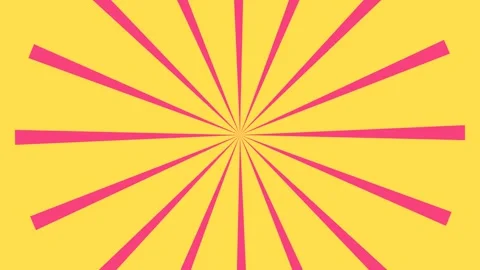 Vibrant pink radial lines centered on a bright yellow background pattern Vídeos de archivo 336263585
