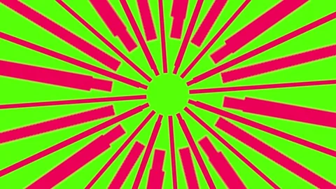 Vibrant pink rays exploding from center on bright green background 動画素材 330288541