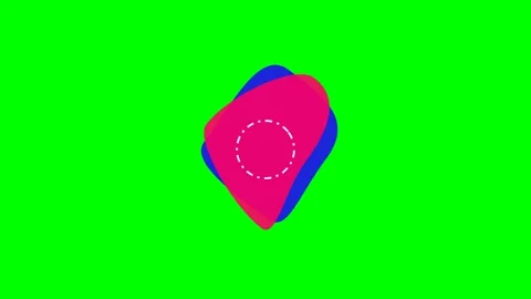 A vibrant pink rectangle with a dashed circle centered on a green background Stock Footage 340264996