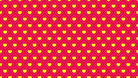 Vibrant Pink Yellow Heart Pattern. Stock Footage 332149984