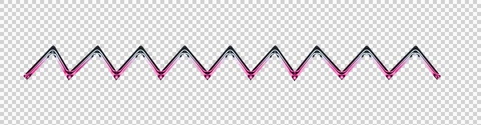 Vibrant pink zigzag pattern on black background transparent background stripes Stock Illustration