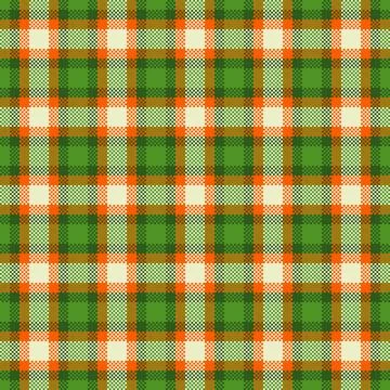 Vibrant pixelated plaid pattern. Features a seamless repeat, ideal for backgr Stock Illustration