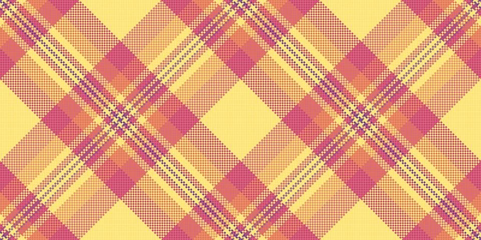 Vibrant, pixelated plaid pattern in warm sunset hues.  Perfect for textile de Stock Illustration