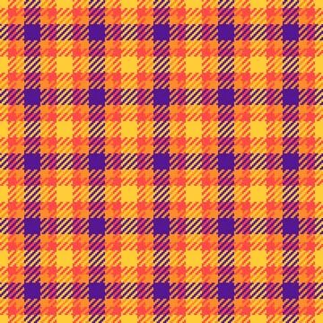 Vibrant, pixelated plaid pattern in warm hues. A retro, textured textile de.. Stock Illustration