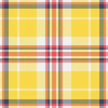 Vibrant pixelated tartan pattern in warm hues. A retromodern design, perfect  Stock Illustration
