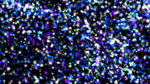 Vibrant pixels burst across a deep black background Stock Illustration