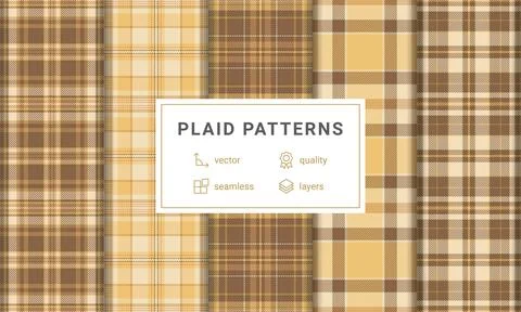 A vibrant plaid collection with gingham-inspired checks and celtic motifs, .. Illustrazione stock