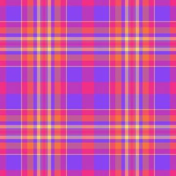 Vibrant plaid pattern in bold hues of violet, pink, orange, and yellow. Class Stock Illustration