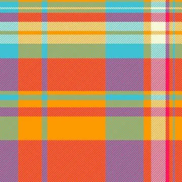 Vibrant plaid pattern with bold hues. Seamless vector design ideal for text.. 스톡 일러스트