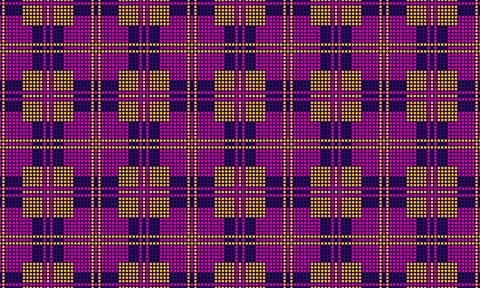 Vibrant plaid pattern in bold purple and gold tones Stock Illustration