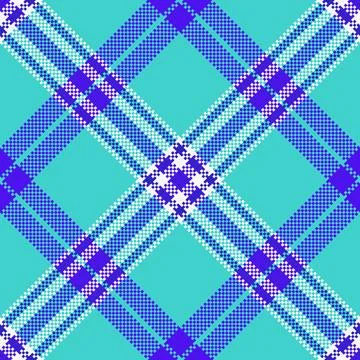 Vibrant plaid pattern. Crosswoven textile design in cool blues and purples,.. Illustrazione stock